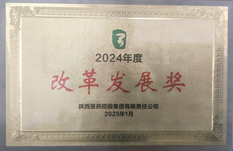 喜報┃陜藥實(shí)業(yè)開發(fā)公司榮獲 陜藥集團(tuán)2024年度“改革發(fā)展獎”
